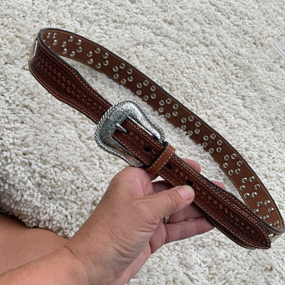 NOCONA black belt 36 concho basket weave - Picture 8 of 10